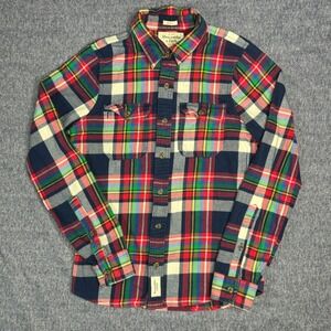 Vintage‎ Abercrombie Fitch Mens Muscle Flannel Plaid Shirt Long Sleeve Button Up
